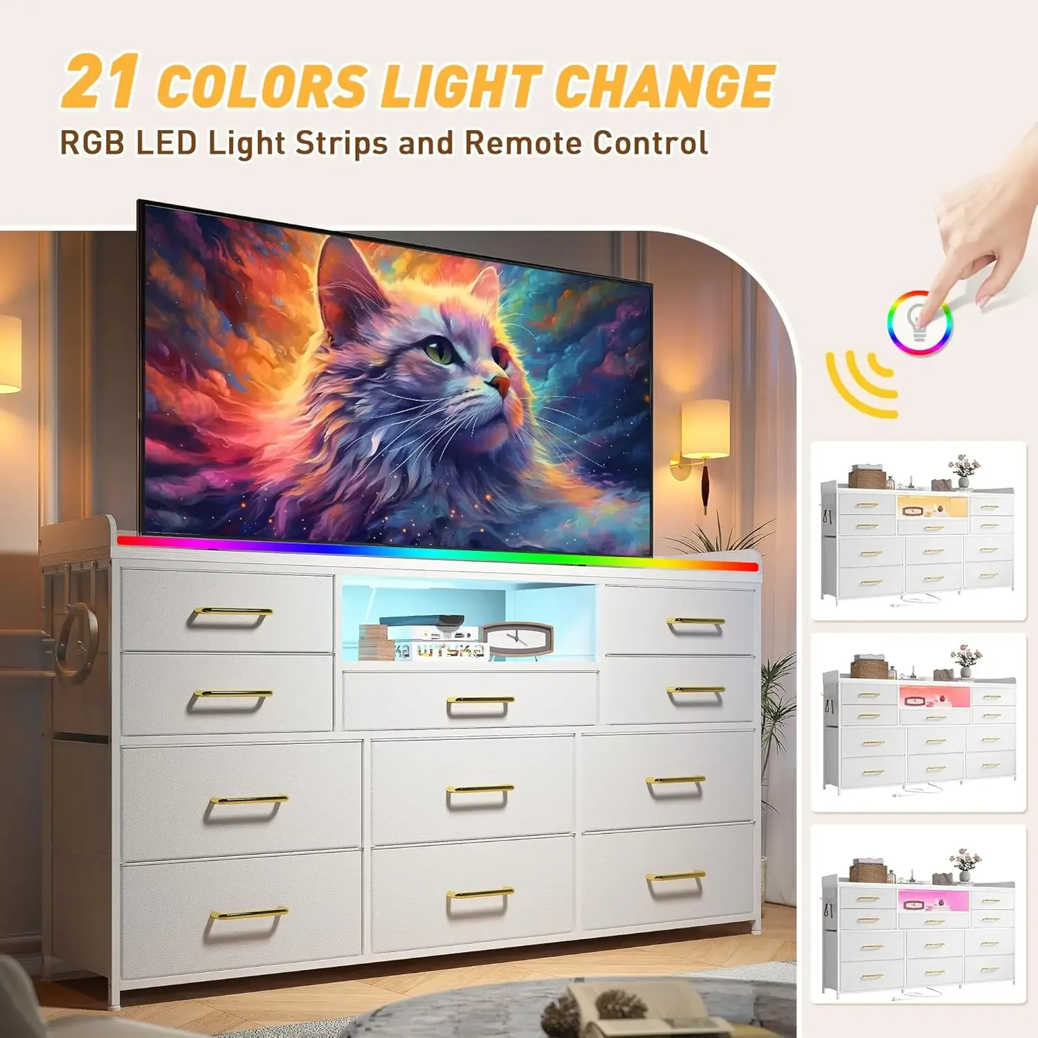 11-Drawer LED TV Dresser 5