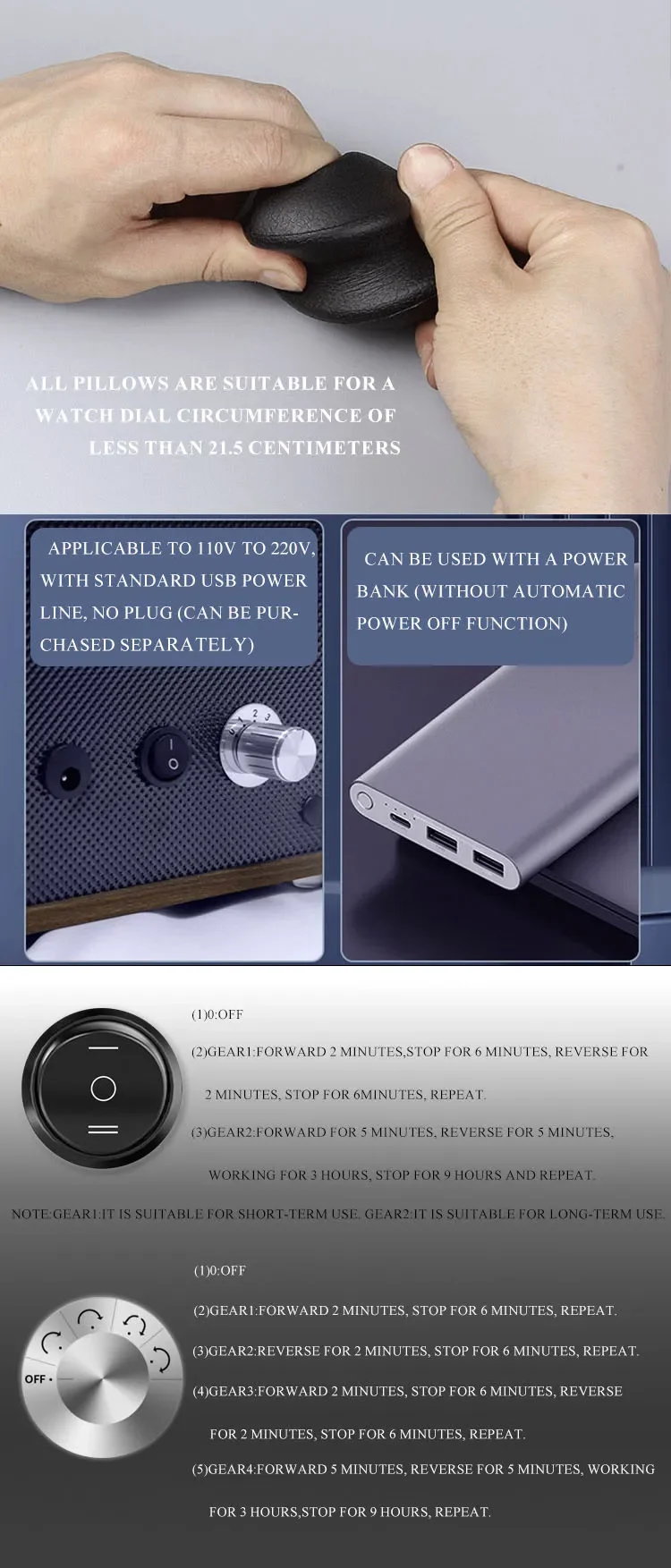 Luxury 3-Slot Automatic Watch Winder Box in Black PU Leather with Silent Motor, Real-Ti... - SKU LAWW1239 - UGI Packaging