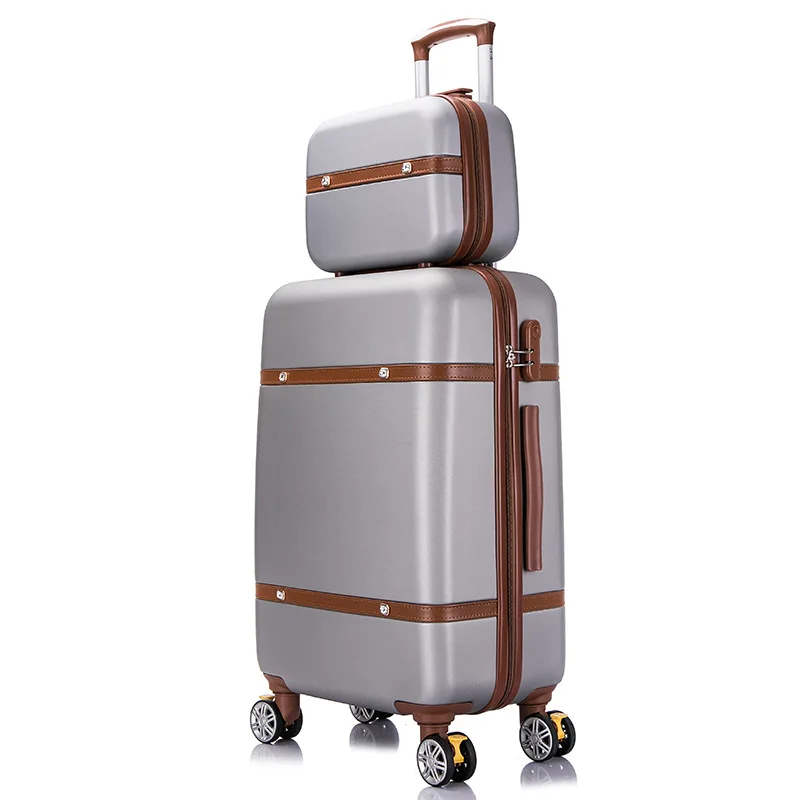 14"20"22"24"26" Large Travel Makeup Suitcase 2 Pieces Sets With Wheels Trolley Rolling Luggage Cosmetic Bag Valise