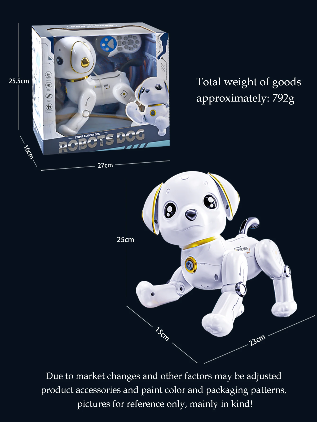 Robot Dog Toys, Remote Control Electric Pets Touchable Induction for Singing Dancing and Handstand Excluding Regular Batteries