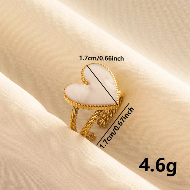 Bagues ouvertes bohème en émail blanc, couleur or, luxe, irrégulier, en acier inoxydable, réglable, bijoux de charme pour femmes, cadeaux