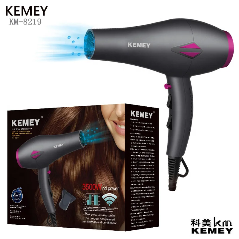 KEMEY KM-8219 3500W Powerful Electric Blow Dryers Air Hairdryer Modeling Barber Salon Tools Hair Dryers Sets 헤어드라이 미지아