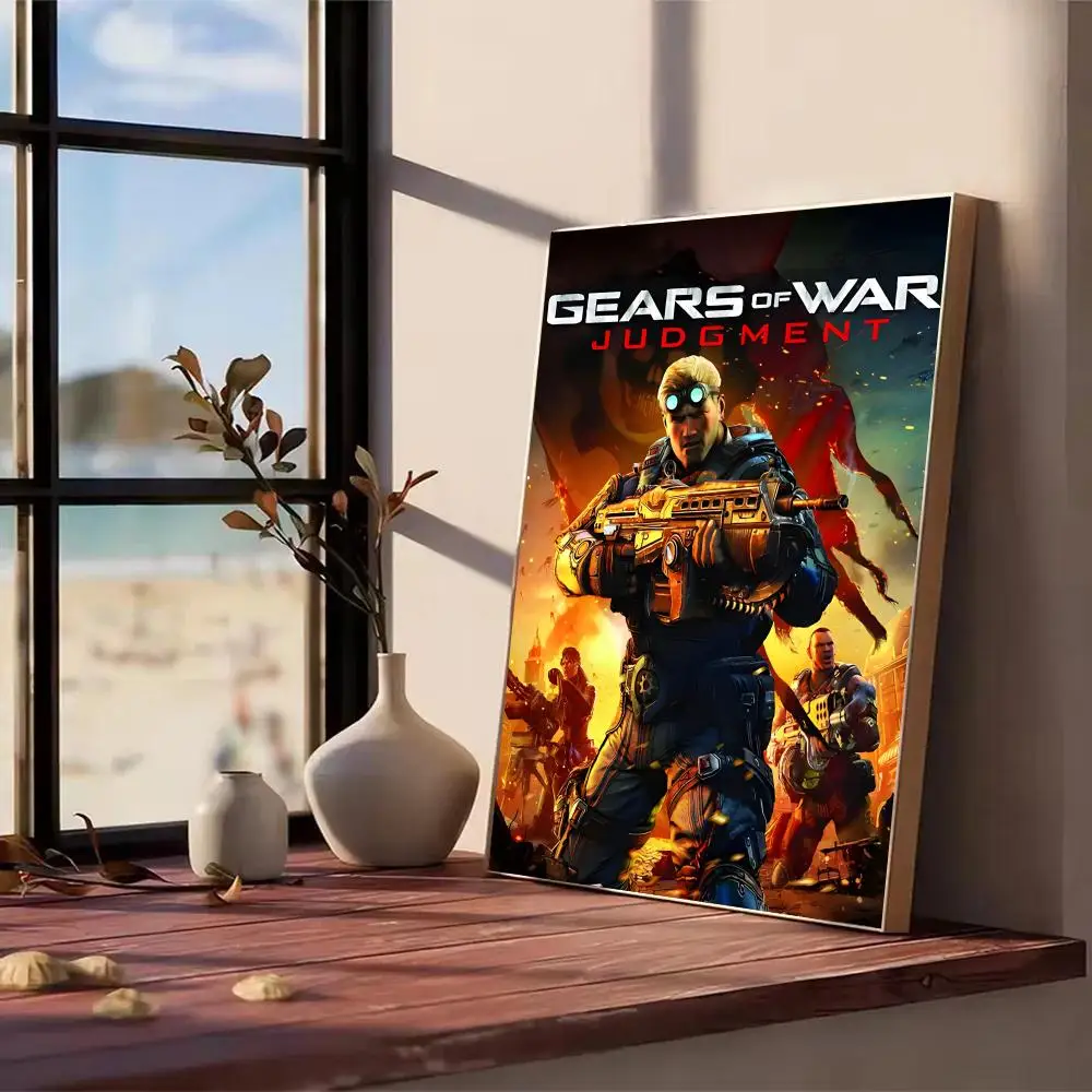 멋진 비디오 게임 G-Gears Of War 그림 서예 홈 침실 방수 캔버스 포스터 프레임 없는 벽 예술 인쇄 장식