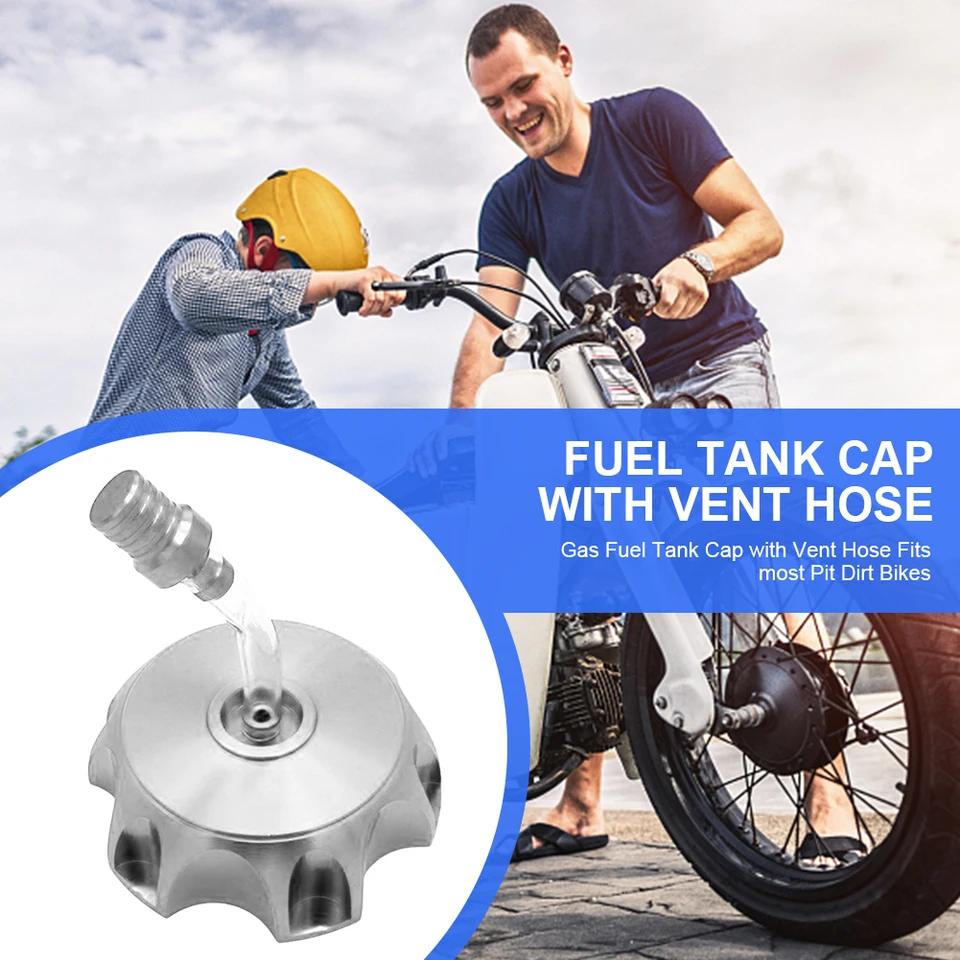 Tapa De Combustible De Aluminio CNC Para ATV Y Dirt Bike - Para Motos De 70cc A 160cc, Incluye Manguera De Ventilación