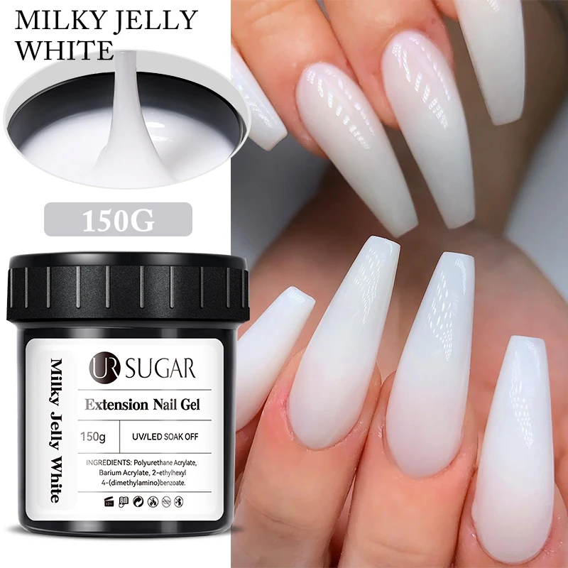 UR SUGAR 150g Transparent Nail Extension Gel Jelly White Light Pink Acrylic French Nail Art UV LED Gel Semi Permanent Manicure 3