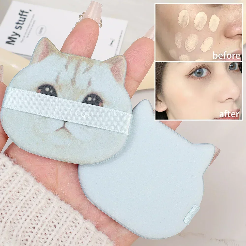 Cute Cartoon Cat Cosmetic Puff Dry Wet Dual-use Double Side Makeup Puffs Air Cushion Foundation Concealer Cream Powder Sponge 4