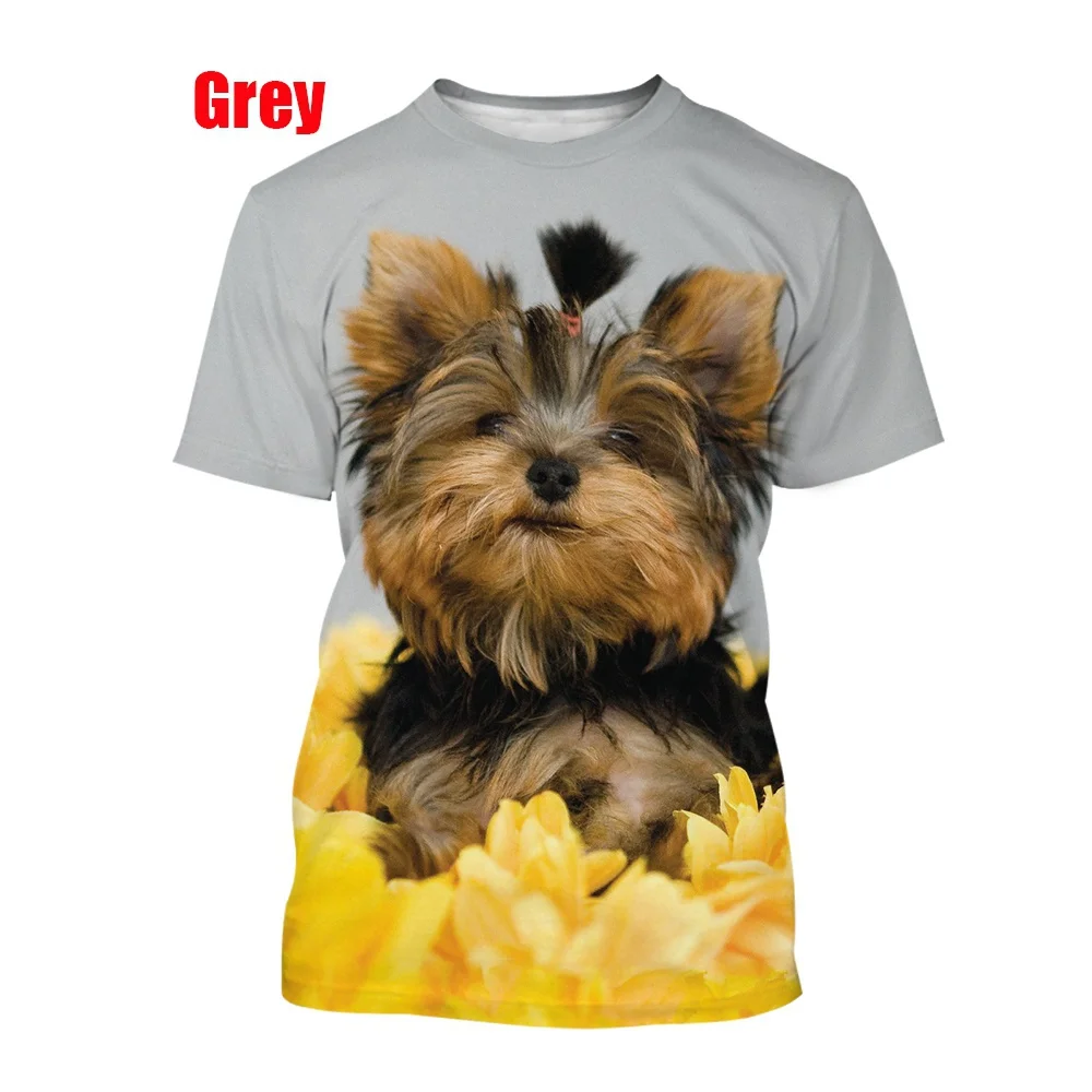 

2022 New Fashion Yorkshire 3D Printed T-shirt Summer Casual Men's/women's Hip Hop Breathable Short-sleeved T-shirt