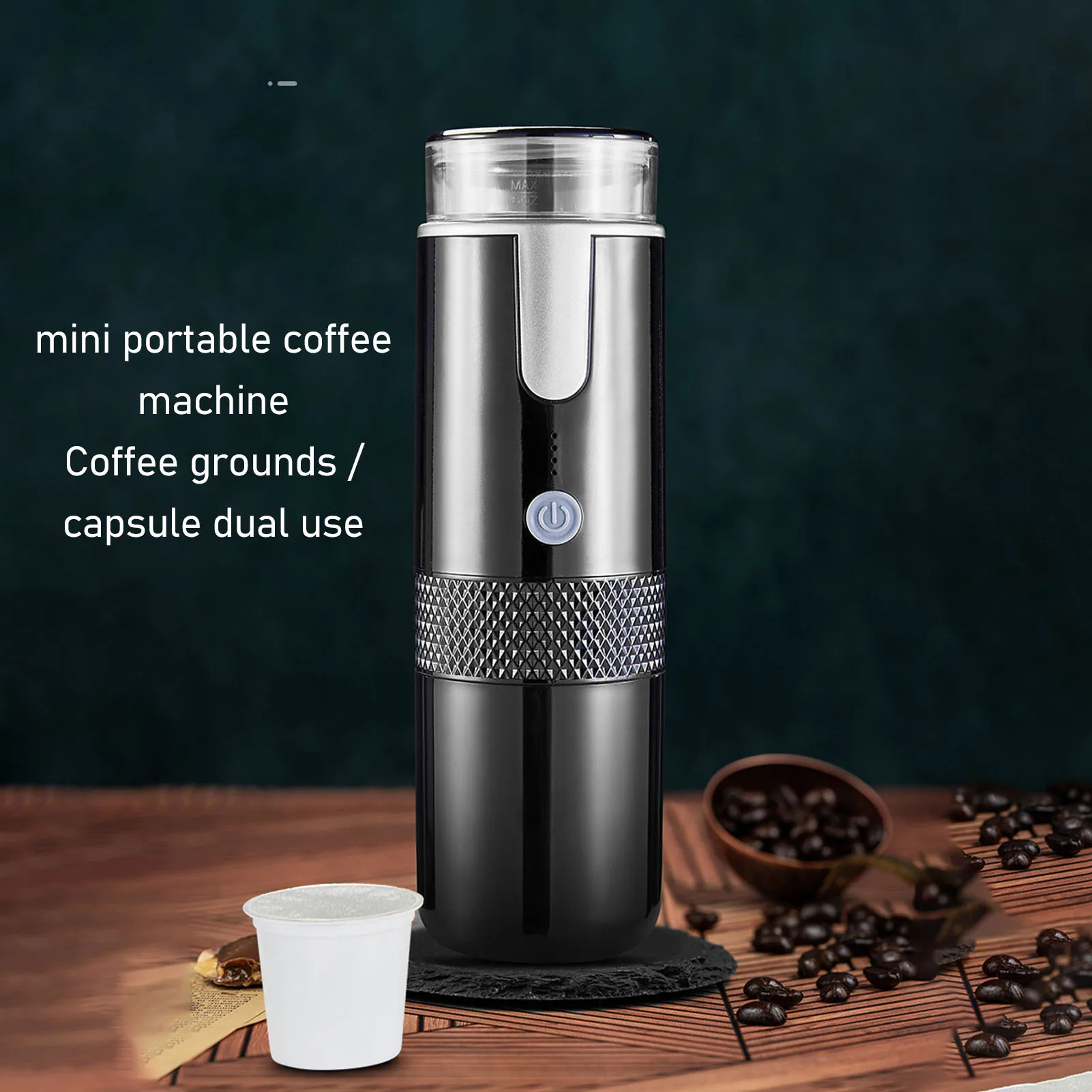 Coffee Maker Single Serve 2 in 1 Handheld One Button Portable Rechargeable for Hiking