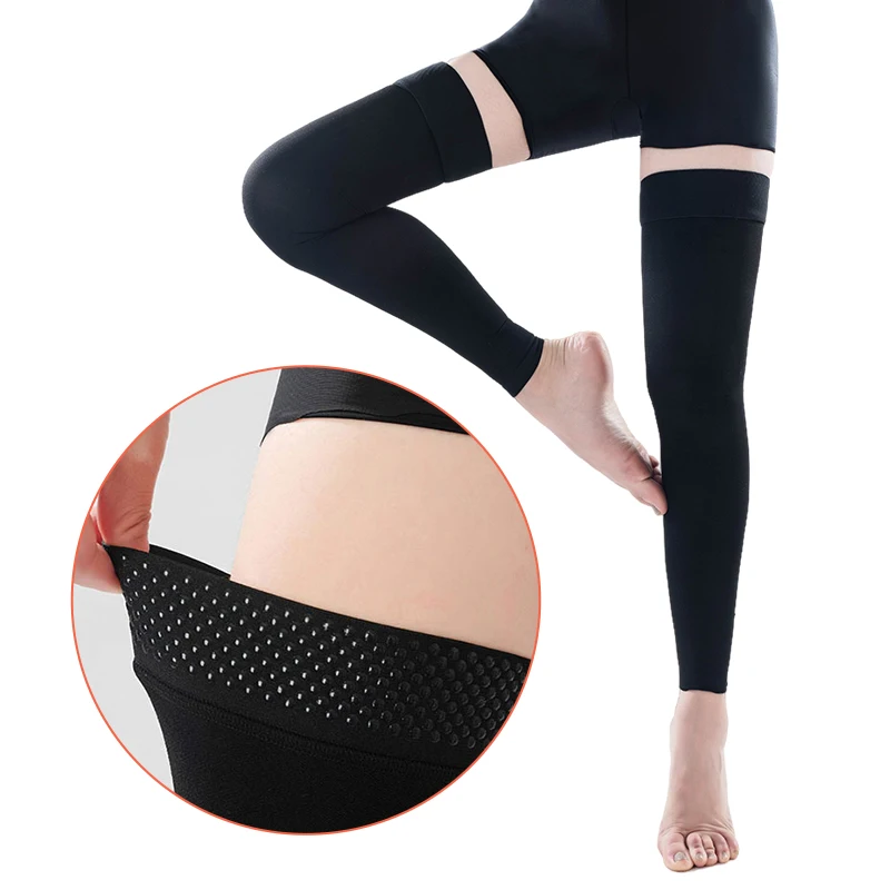 

1 Pair of High Thighs Medical Stress Socks Elastic Non -Slip and Breathable Toe Anti -Varicose Veins Promote Blood Circulation