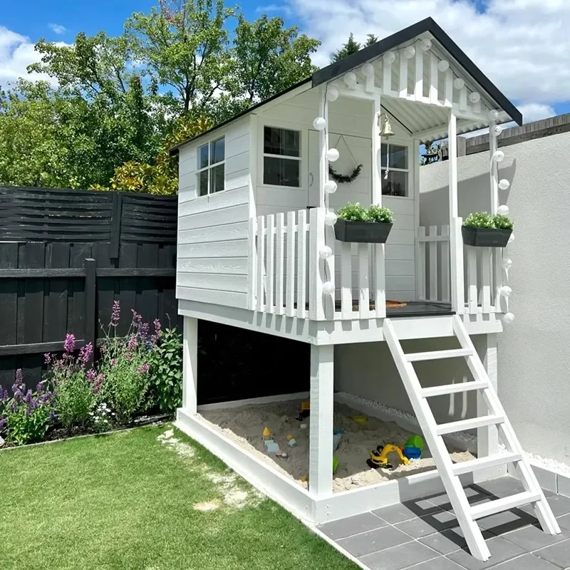 

Children's Solid Wood House Sunshade Pavilion Fully Customized Antiseptic Wood Villa Courtyard Cabin Outdoor Assembly Garden