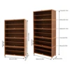Modern 10-Tier Shoe Storage Cabinet, Bamboo Material, Flip-Up Doors, Raised Bottom, Space-Saving Design 6