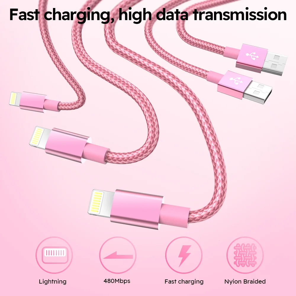 Premium Nylon Braided Fast Charging & Data Transmission Cable - [MFi Certified]