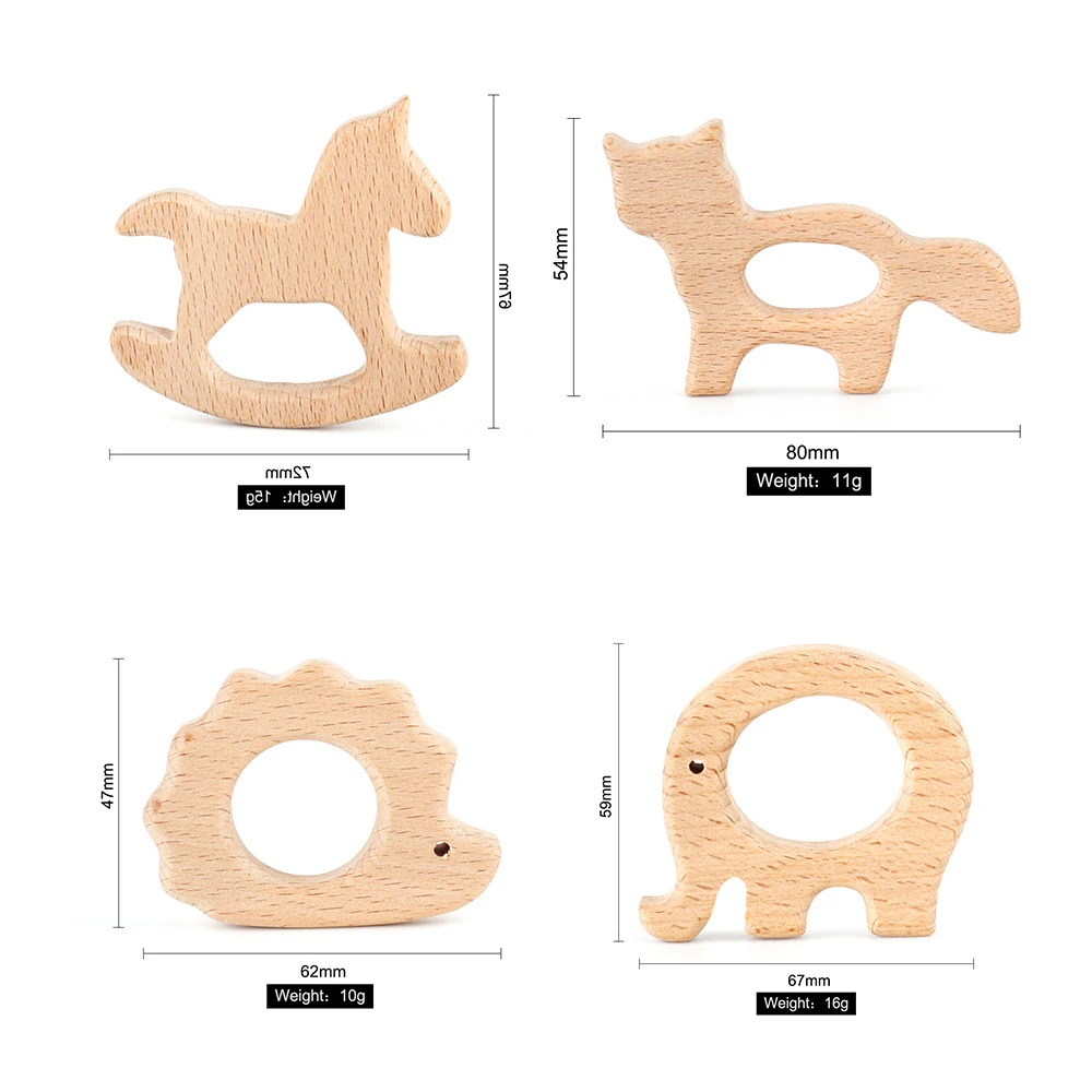 1pcs Wooden Baby Teething Toys BPA Free DIY Pacifier Chain Necklace Accessories Tooth Pendant Nursing Gift