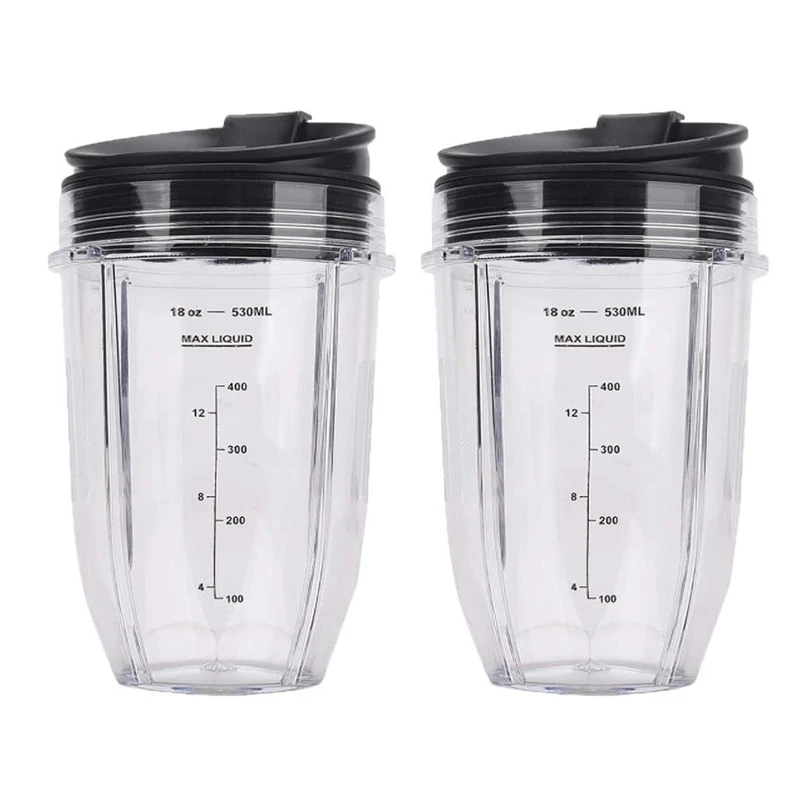 Copos de Substituição Ninja Blender com Tampa Auto iq Bl480 Bl642 Bl450 Bl682 Bl480 Bl490 Bl640 Bl680 18oz Pcs