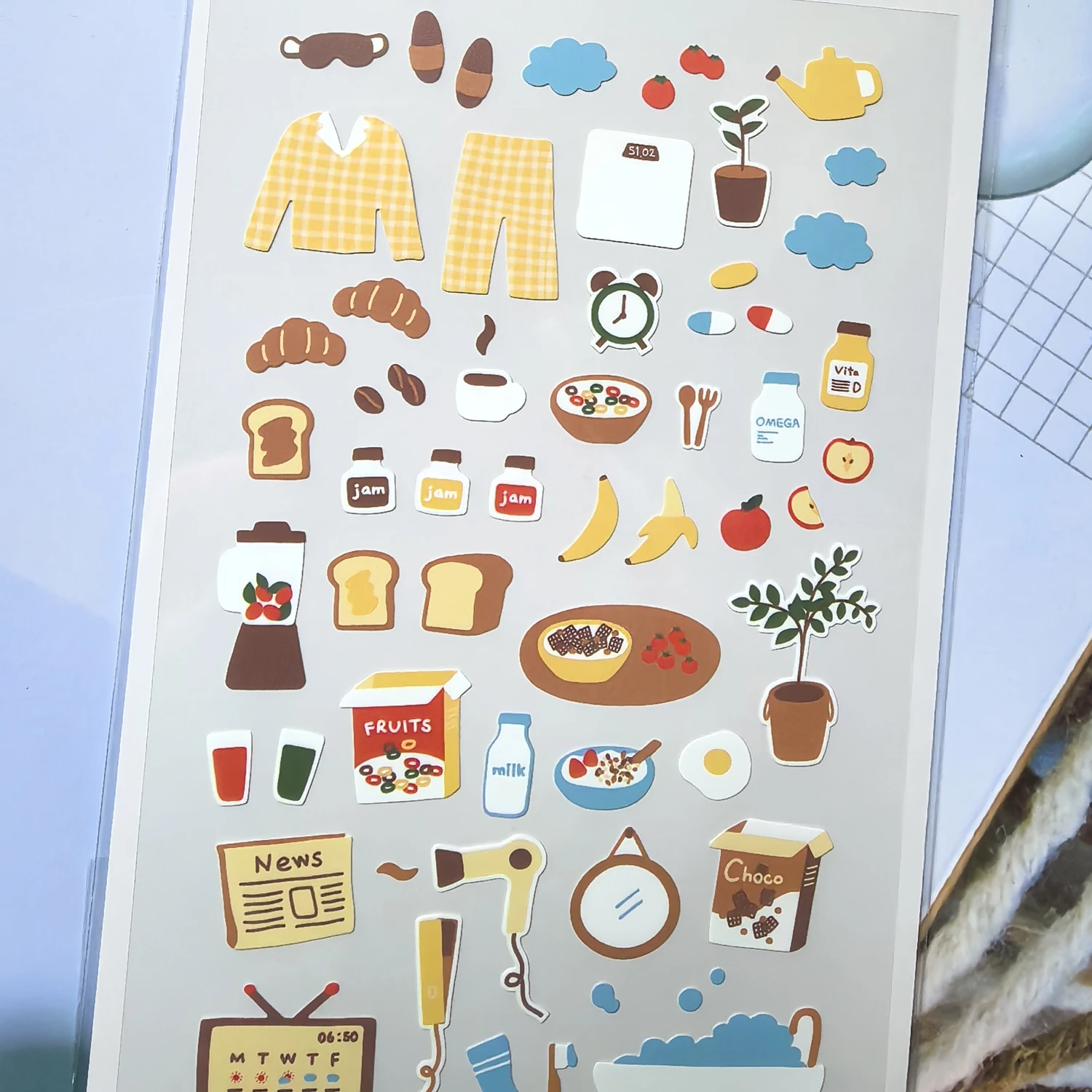 한국어 수입 Suatelier 굿모닝 아침 식사 스티커 스크랩북 Diy 저널링 일기 문구 장식 학교 스티커 1123