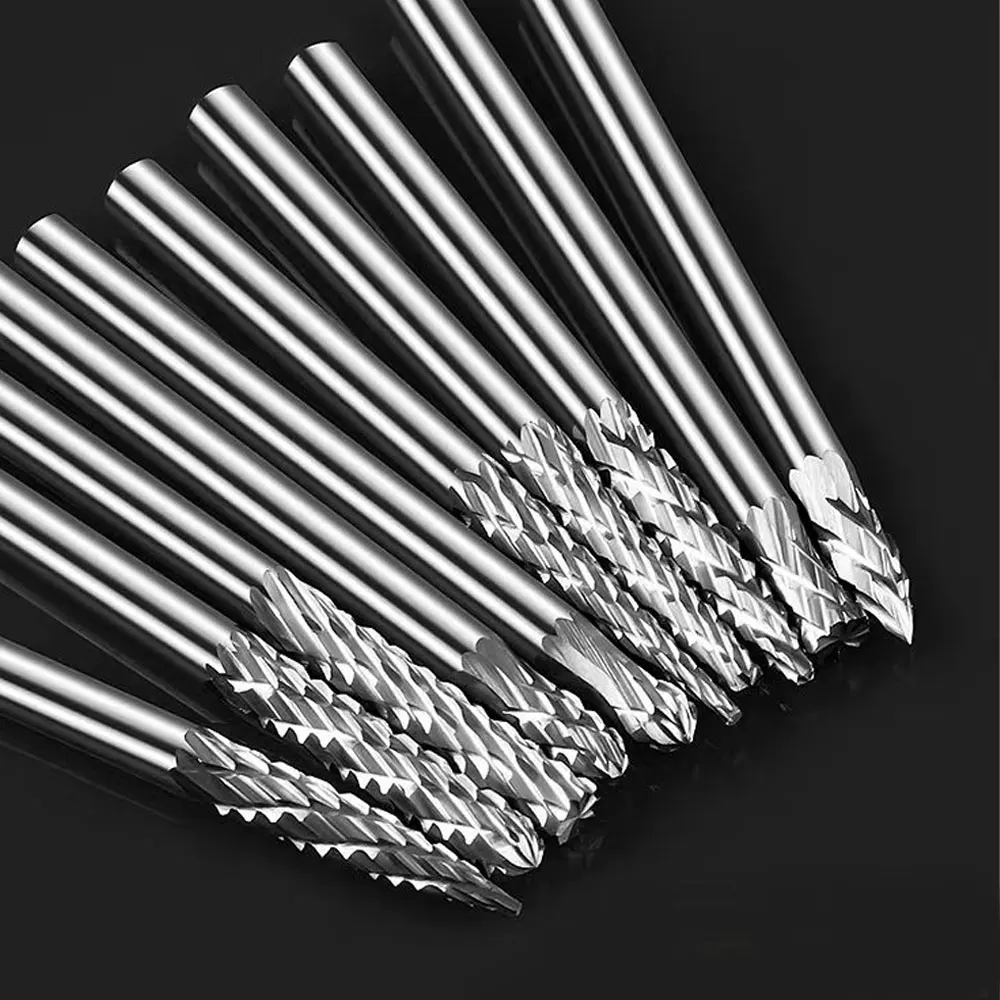 

Prodrill 10Pcs Carbide Burr Set Tungsten Carbide Rotary Files Burrs for Die Grinder Drill 0.118"(3mm) Shank