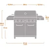 Monument Grills 77352 6-Burner Stainless Steel Cabinet Style Propane Gas Grill with Knob Controls, Side Burner 3