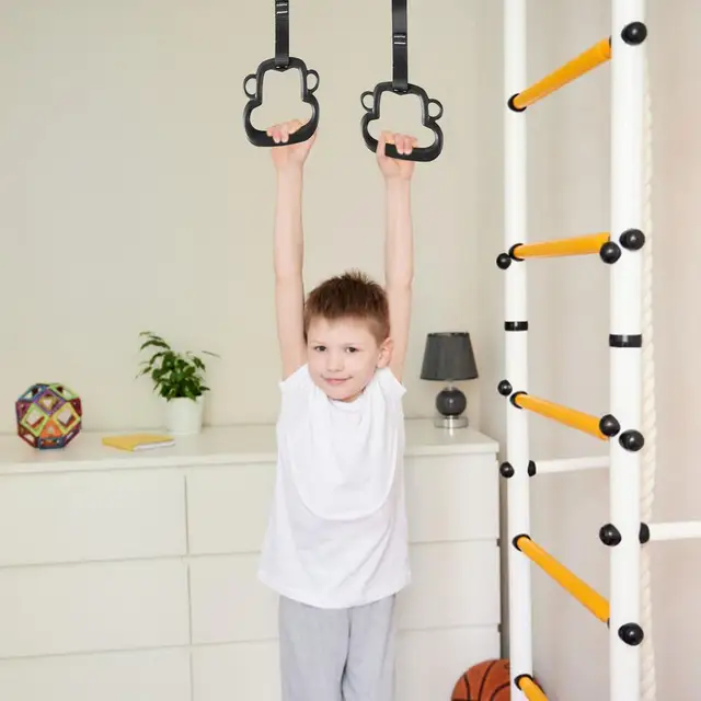 Anneau de gymnastique pour enfants, Accessoires de trapèze de balançoire,  Cadre d'escalade, Anneau de balançoire, Slackline Ninja Line