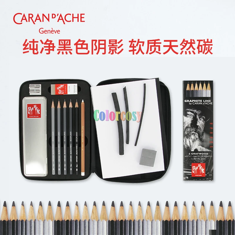 Caran D'Ache Graphite Line Artist Pencils Grafwood Pencils, Satin