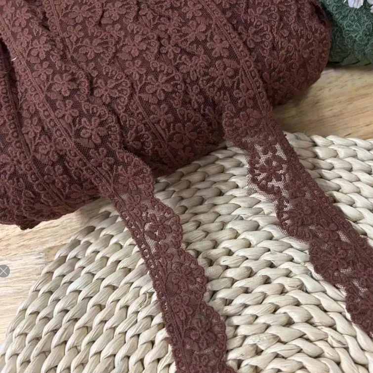 Exquisite Green Coffee Embroidered Water Soluble Lace Trimmings for Sewing Dress Accessories 3cm 2 Meters lace ribbon lace fabric lace sewing accessories lace sewing supplies lace accessories lace garment accessories lace decoration clothing craft accessories
