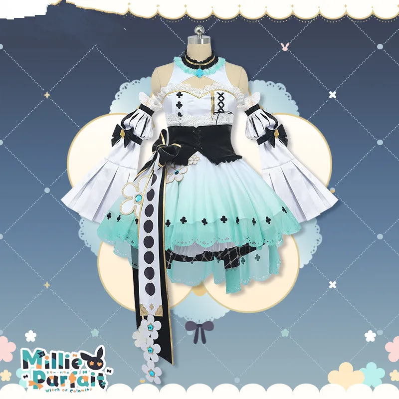 게임 가상 YouTuber - VTuber Rose Ethyria - Millie 코스프레 의상 애니메이션 여성 또는 남성 복장 역할 놀이 옷 플러스 사이즈 S-3XL