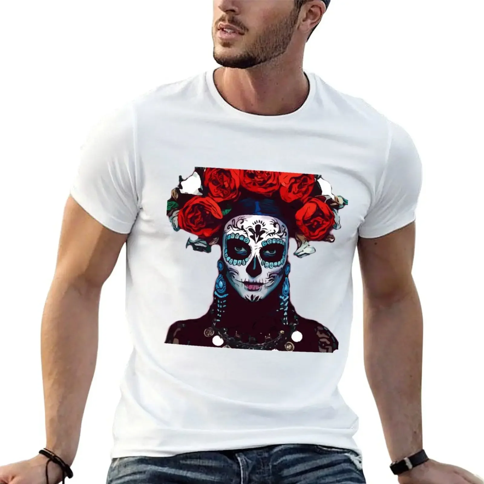 

Мужская футболка для тренировок day of the dead, большие размеры