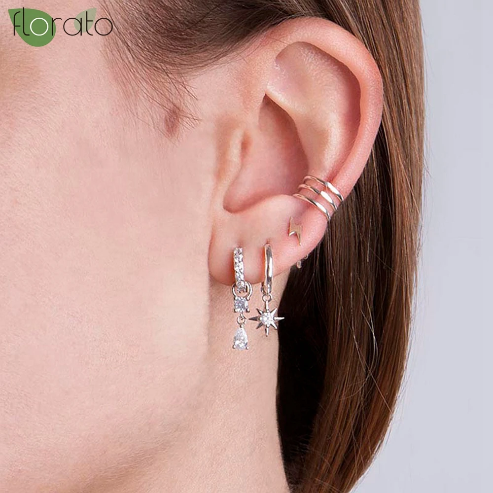 925 Sterling Silver Needle Elegant White Zircon Crystal Earrings Vintage Tassel Hoop Earrings for Women Luxury Wedding Jewelry 5