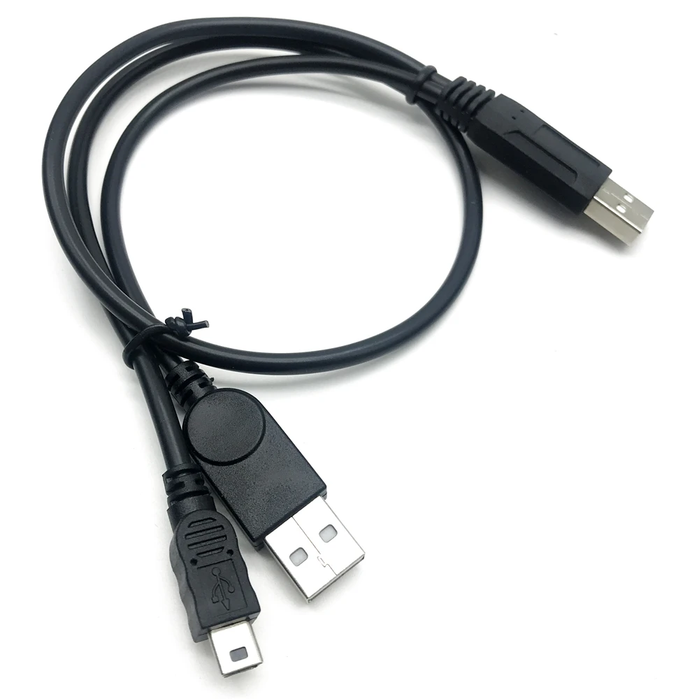 Enhanced USB Data Cable: Double A Male to Micro and Type-C Male Connectors