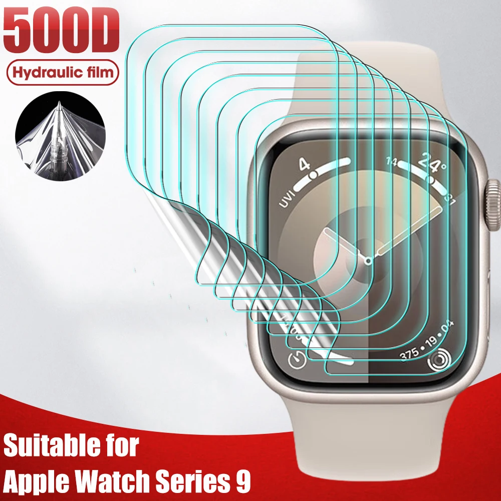 

Гибкая мягкая термополиуретановая пленка для смарт-часов Apple Watch серии 9 41 мм 45 мм HD, прозрачная Гидрогелевая пленка с полным покрытием, защитные пленки для экрана