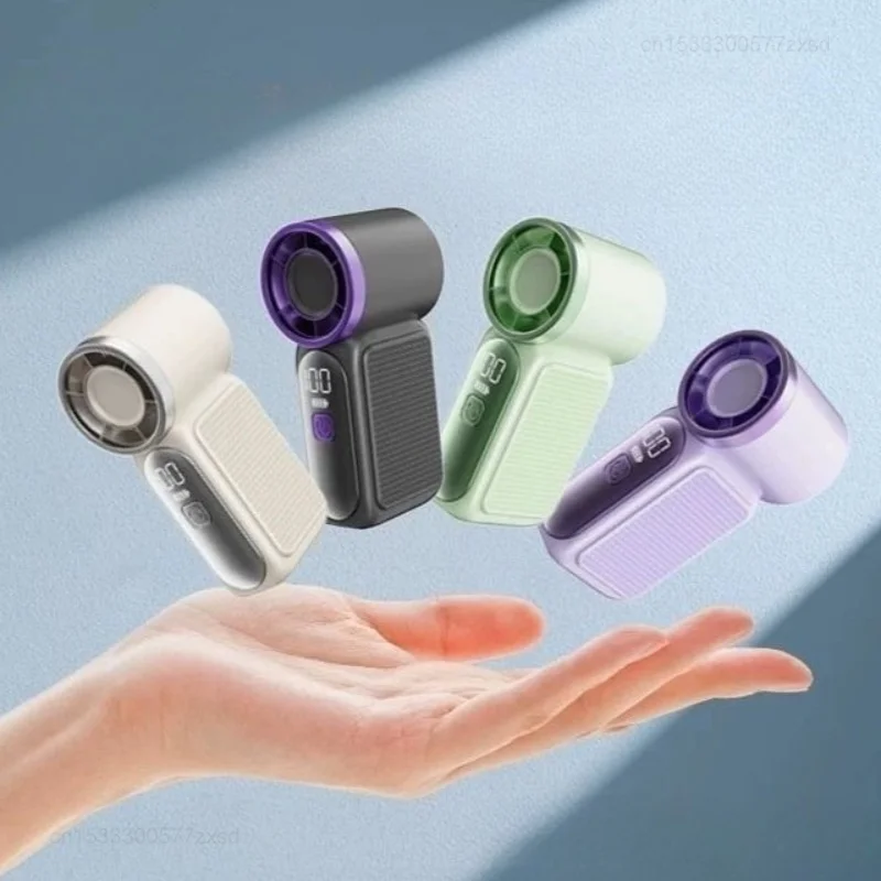 Mini ventilatore tascabile portatile, pratico, creativo, leggero, adatto per viaggi, campeggio e attività all'aperto. Display digitale._voghion.com