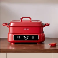 SUPOR 220V Multifunctional Pot Steamer Household 2000W Electric Cooking Pot Steam Cooking Pot 5L Large Capacity Split Hotpot 2