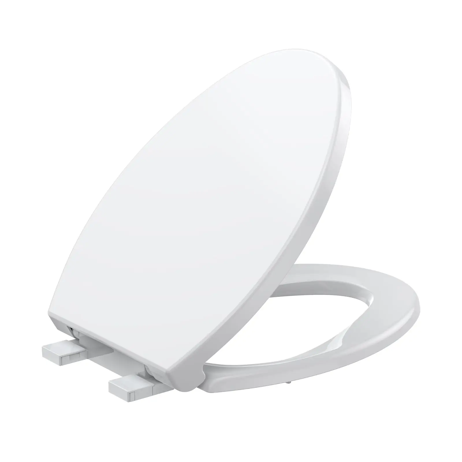 Toilet Seat Elongated Toilet Seat Quick-Release Structure Quick-Attach Hardware & Full Flat with Grip-Tight Bumpers