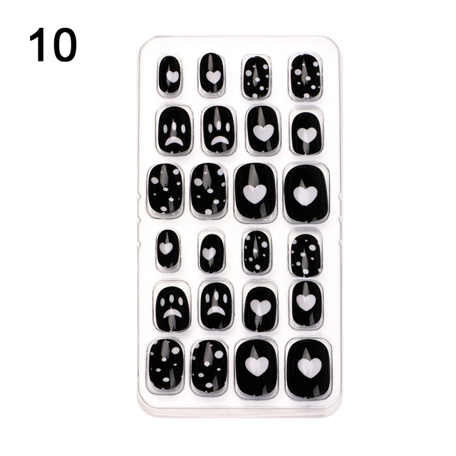 Candy False Nail Tips Children Cartoon Full Cover Kid Glue Self Fake Nail Art for Girls Manicure Tips Nail Decor