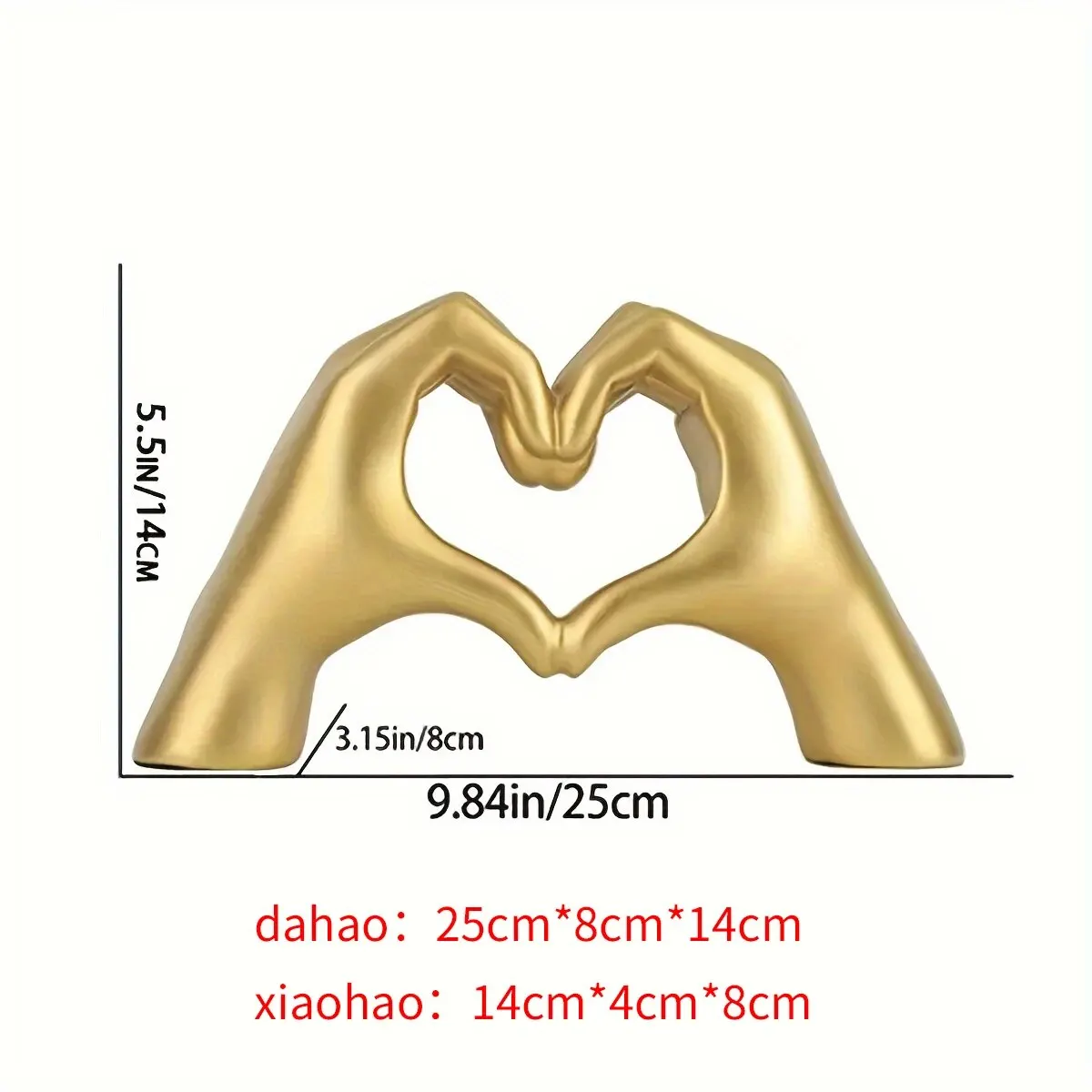 زخرفة إيماءات على شكل قلب إصبع ، نحت فني حديث ، دي...