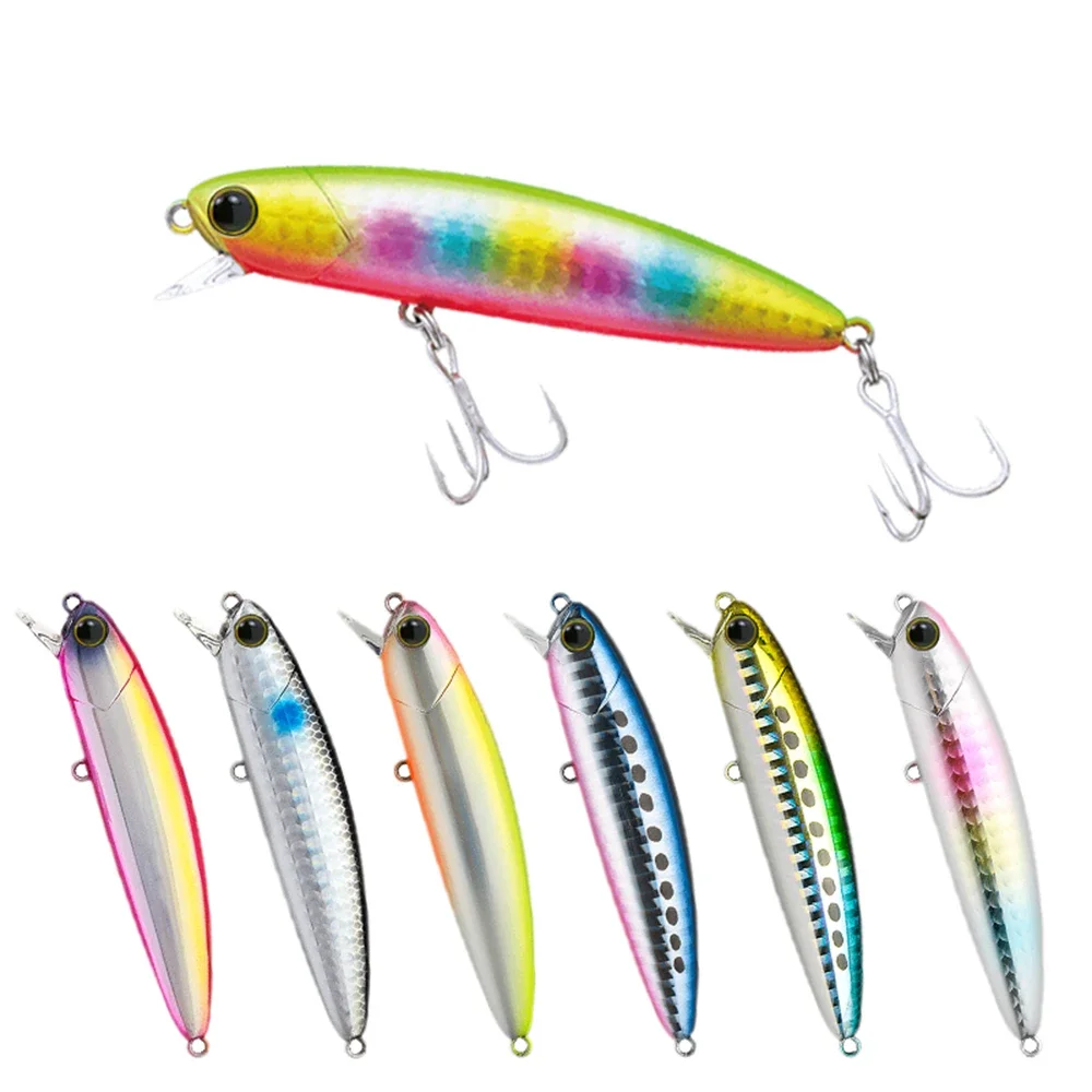 80mm 13g Sinkender Minnow Angelköder Wobbler Weitwurf-Jerkbait Swimbait Künstlicher Harter Köder für Forellen- und Barsch-Angeln Angelzubehör