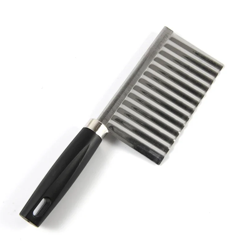 Potato French Fry Cutter Kitchen Accessories Wave Knife Chopper Serrated Black and red random delivery