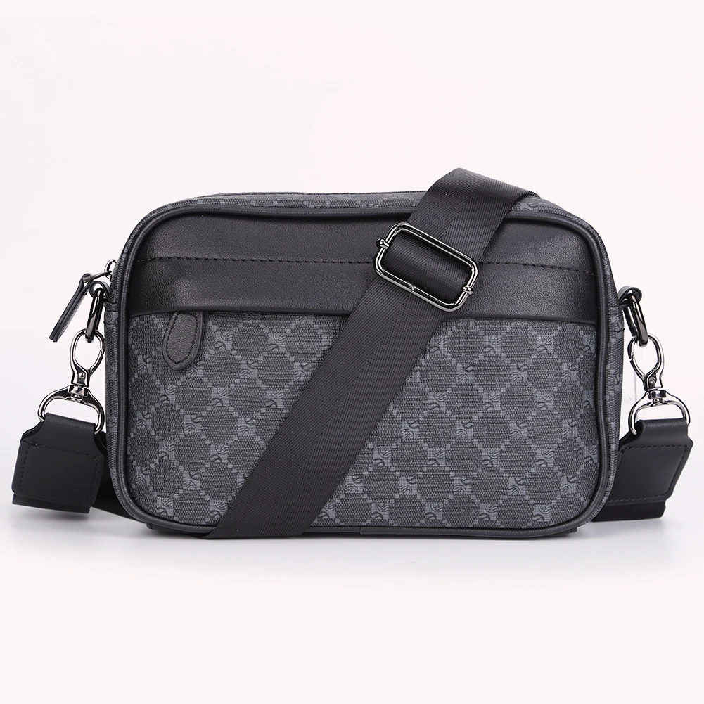 Casual Business Shoulder Messenger Bag Classic Pattern Men Shoulder Crossbody Bag Plaid Designer for Travel Work Male Sling Bags