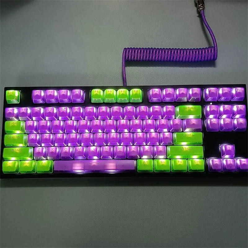 FrontEngravedTransparentPBTKeycapsMechanicalKeyboardOEM646168