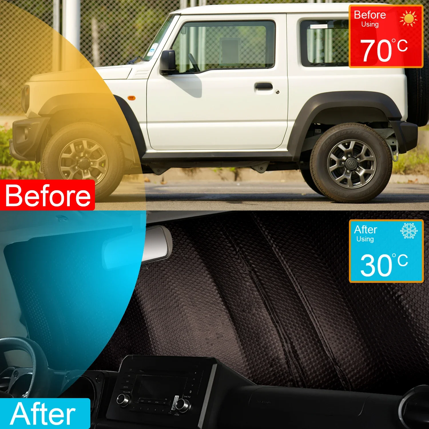 Car Front Windshield Sunshade Cover Sun Visor For Suzuki Jimny JB64 JB74 JB64W JB74W + parasol coches parabrisas delantero