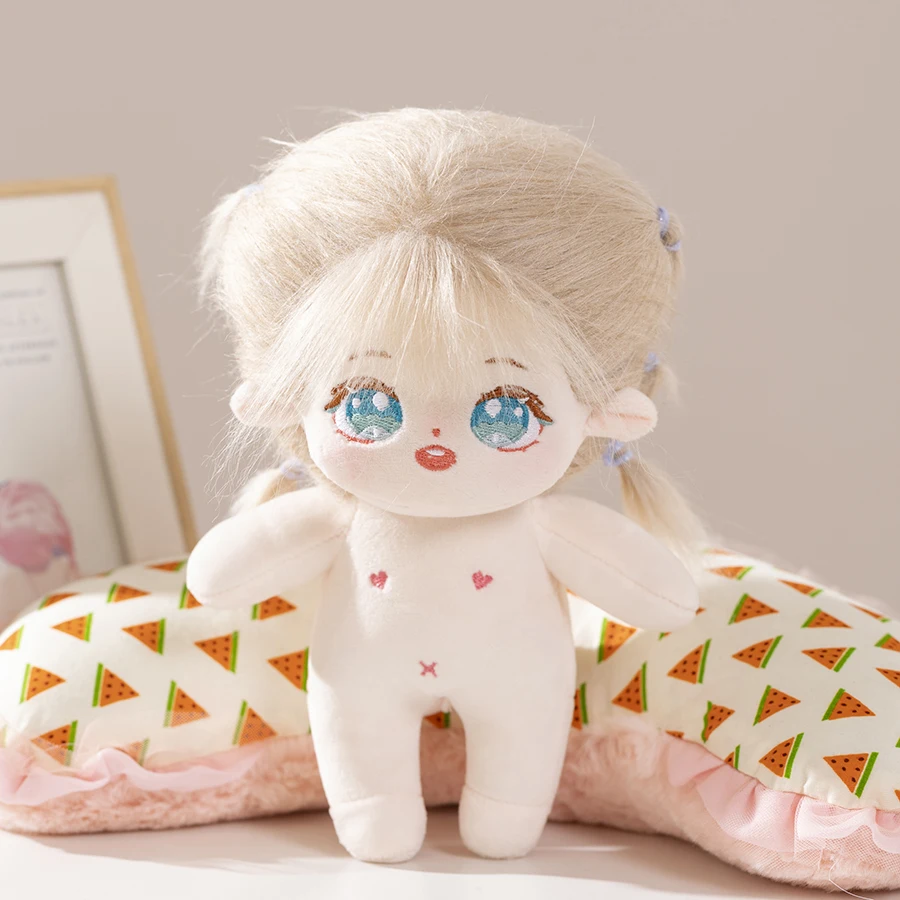 Kawaii Plush Cotton Idol Doll 20cm Stuffed Super Star Figure Dolls Plush Avocado Baby Fat Body Doll Can Change Clothes Kids Gift