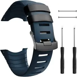 Enhanced Soft TPU Replacement Strap with Metal Clasp (Navy Blue)