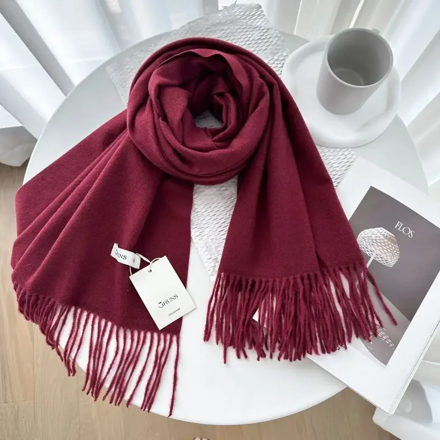 VISROVER 32 farbe Solide Winter Schal Für Frauen Mode Weibliche Schal Kaschmir Handfeeling Winter Wrap Warme Herbst Hijab Geschenk – Detail 12