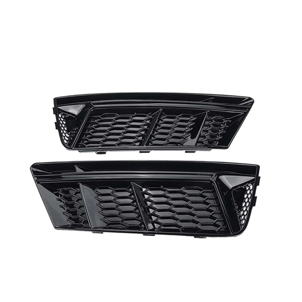 

Car Front Bumper Fog Lamp Cover Fog Light Trim Honeycomb Mesh Grilles for-Audi A4 B9 Standard Bumper 2016-2019