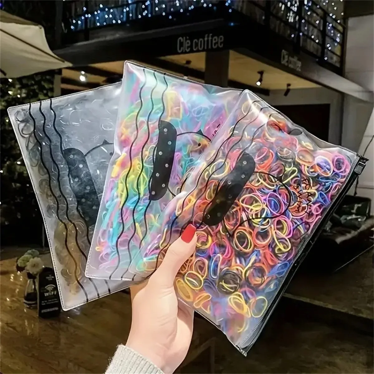 1000 قطعة/الحزمة اربطة مطاطية ملونة