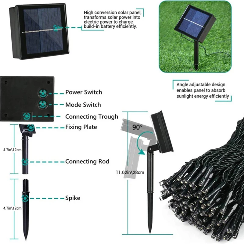 Solar-Powered Starry Sky String Lights – Outdoor Waterproof LED Lighting