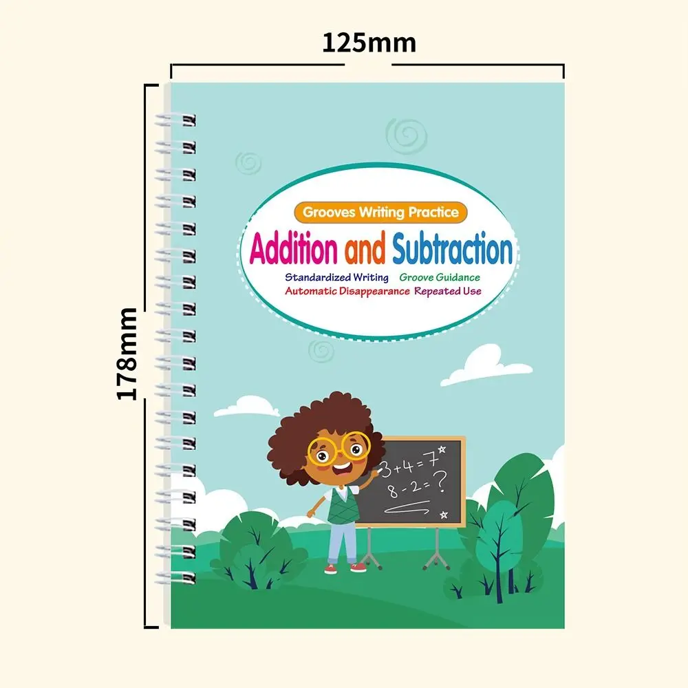 Portable English Groove Copybook for Children Control Pen Training Book English Letter Calligraphy Book