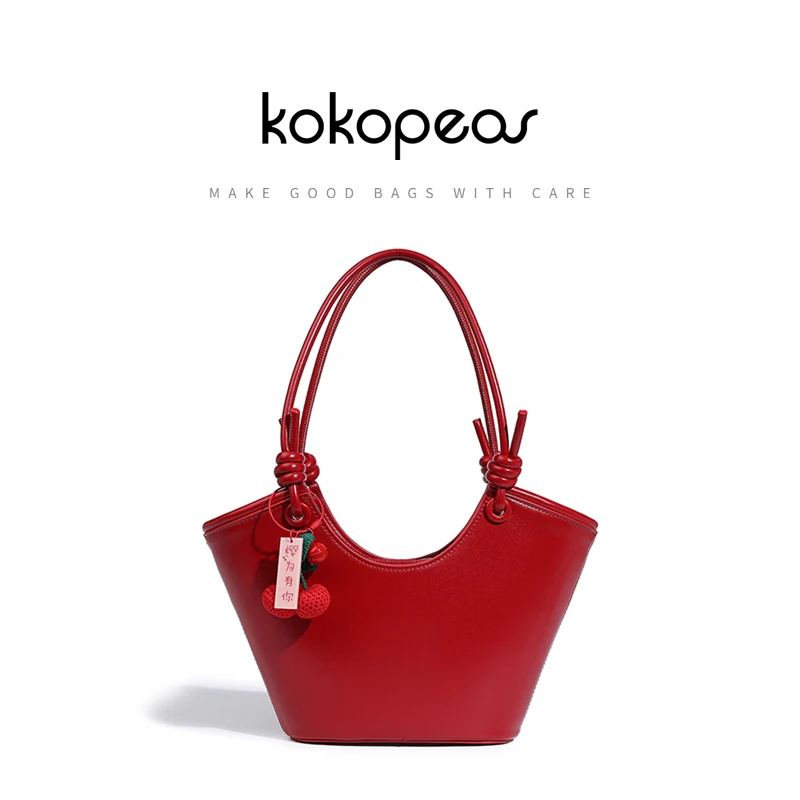 

KOKOPEAS New Stylish Women Bag Glossy Convenient Shoulder Bags Large Capacity Women Bag Vegetable Basket Tote Bag