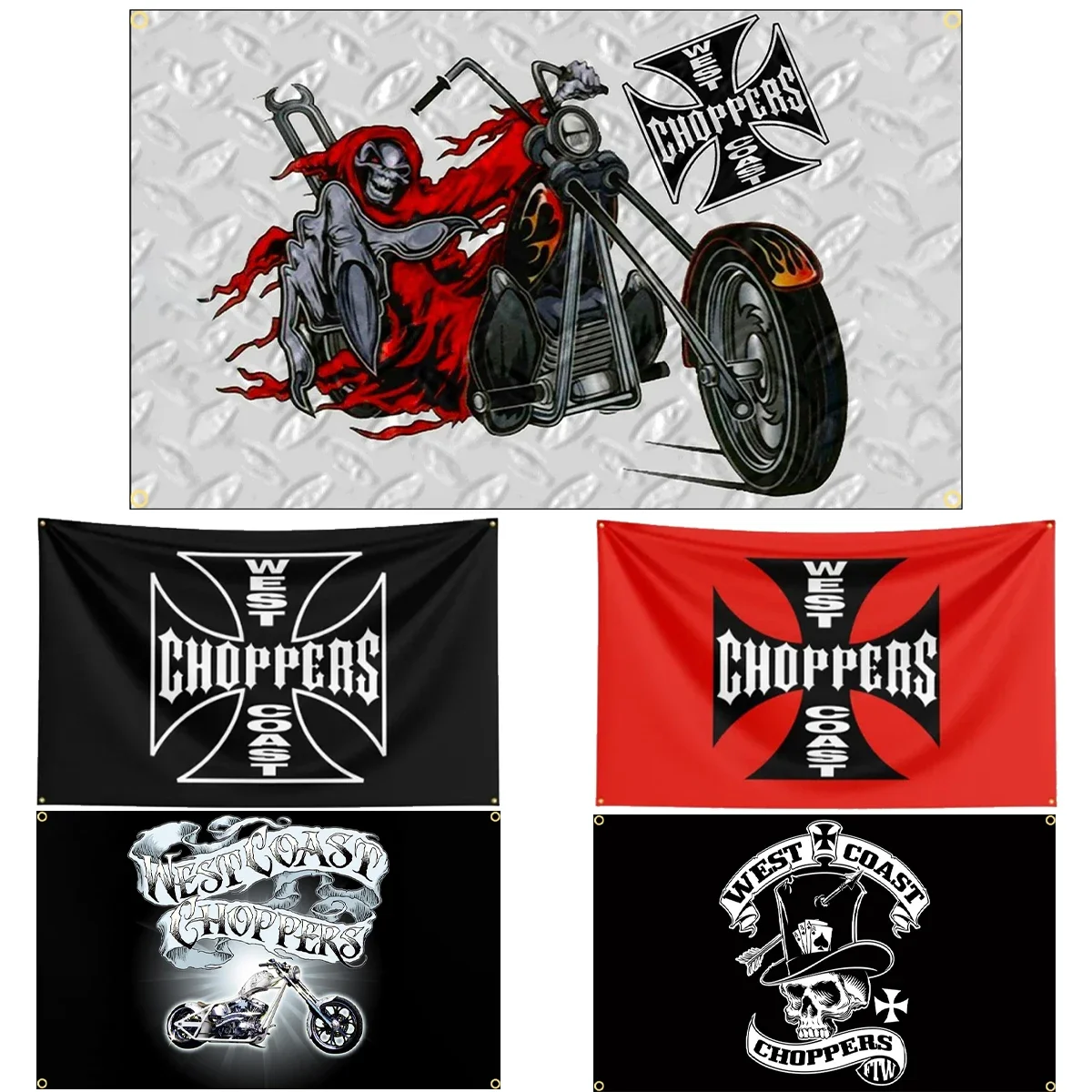 

FLAGDOM 90x150CM 3x5Ft West Coast Choppers Flag Polyester Digital Printed Logo Tool Banner Flag Decoration Banner Flag Banner