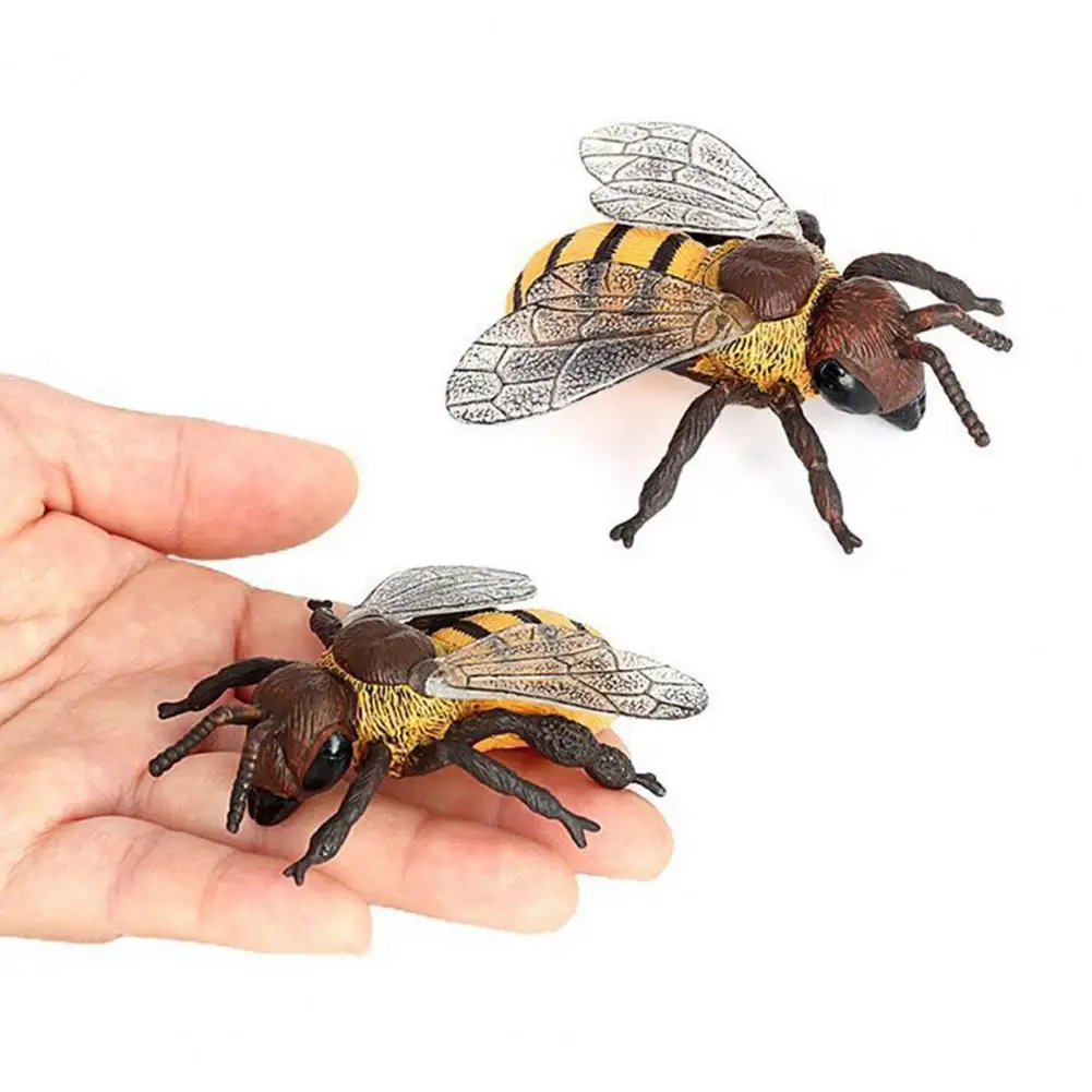 Miniature Ornament Miniature Figurines PVC Bee Model Clear Texture Honeybee Sculpture Decor Collect Gift