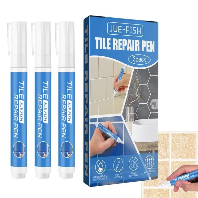 Touch Up Paint Pens For Walls 3-pcs Grout Pen White Tile Paint